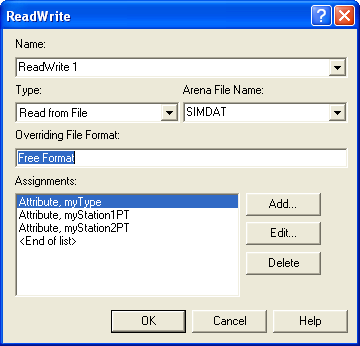 READWRITE module for simdat.txt