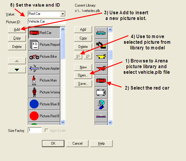 Entity picture placement dialog