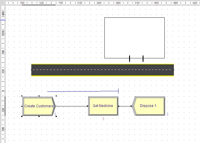 Simple pharmacy drawing within Arena model Window