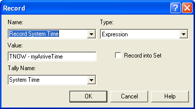 Using the RECORD module to capture system time