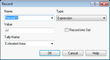 Recording statistics on an expression using a RECORD module