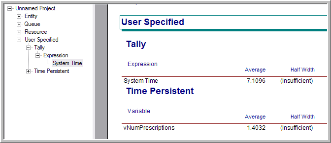 System time output report