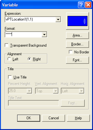 Animate variable dialog box