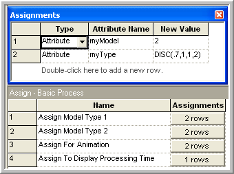 Second ASSIGN module in data sheet view