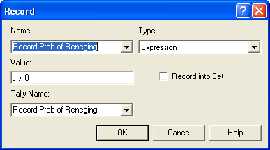 Recording whether reneging occurred